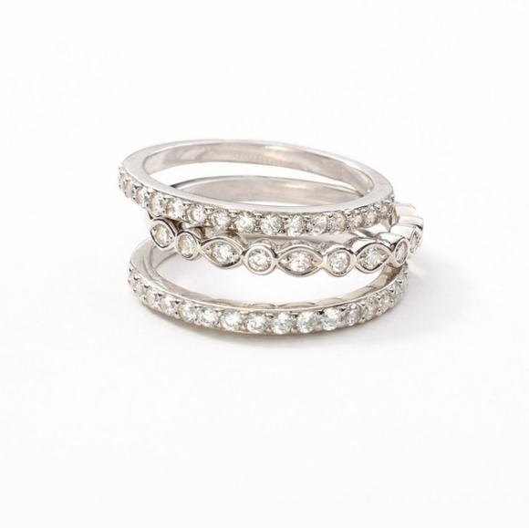 Touchstone Crystal Jewelry - Touchstone Crystal Triple Glam Ring Size 7